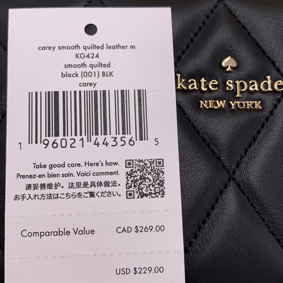 KATE SPADE Carey Medium Compact Bifold Wallet BLACK COLOR - Picture 14 of 14